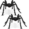 Image 10: Giant Spider & Web Halloween Decoration Props