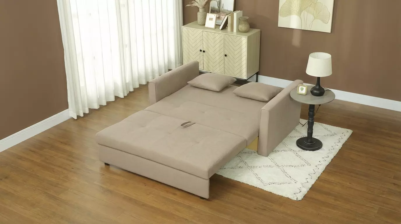 2 Seater Sofa Bed Convertible Bed Settee with 2 Cushions