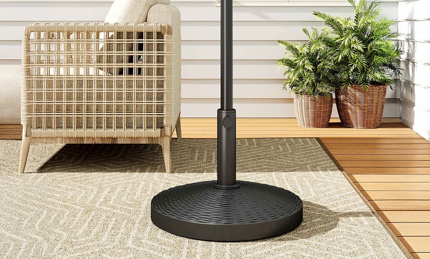 Image 18: Heavy-Duty Umbrella Base for Rotating Parasol in Four Styles