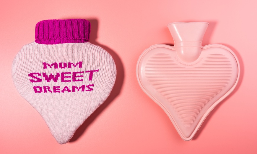 Image 2: One or Two Heart-Shaped Hot Water Bottle 