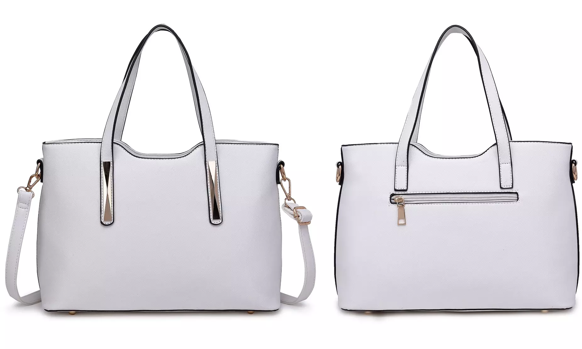 Damen-Handtasche und Geldbörse in Leder-Optik