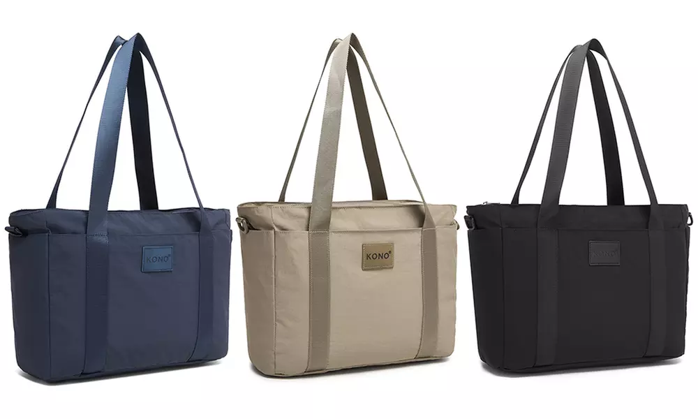 Travel-Smart Laptop Tote with 15.6” Protection and 3-Way Carry Design - Primary Image