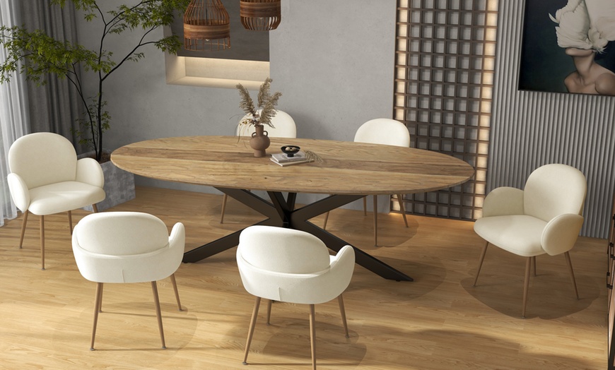 Image 7: Lot de 2 fauteuils de table "Alicia" en tissu Cozy de Doosense 