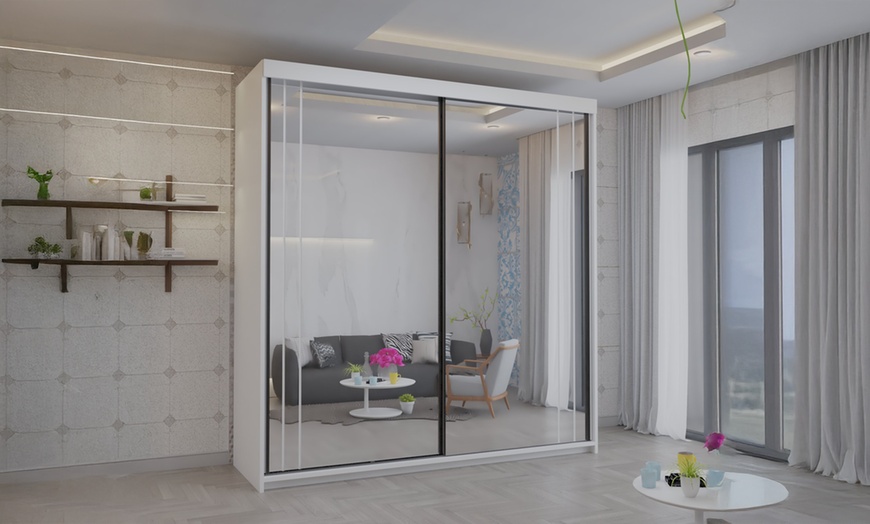 Image 1: Riga Sliding Mirror Door Wardrobe
