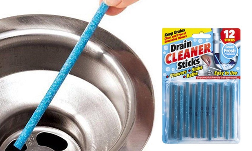 Image 1: Set of 12 Drain Cleaner Sticks