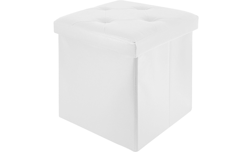 Image 3: Puf cuadrado en ecopiel con almacenamiento