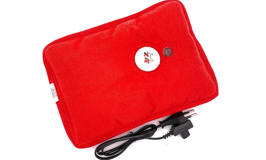 Image 12: Bolsa de agua caliente eléctrica y recargable con tacto aterciopelado