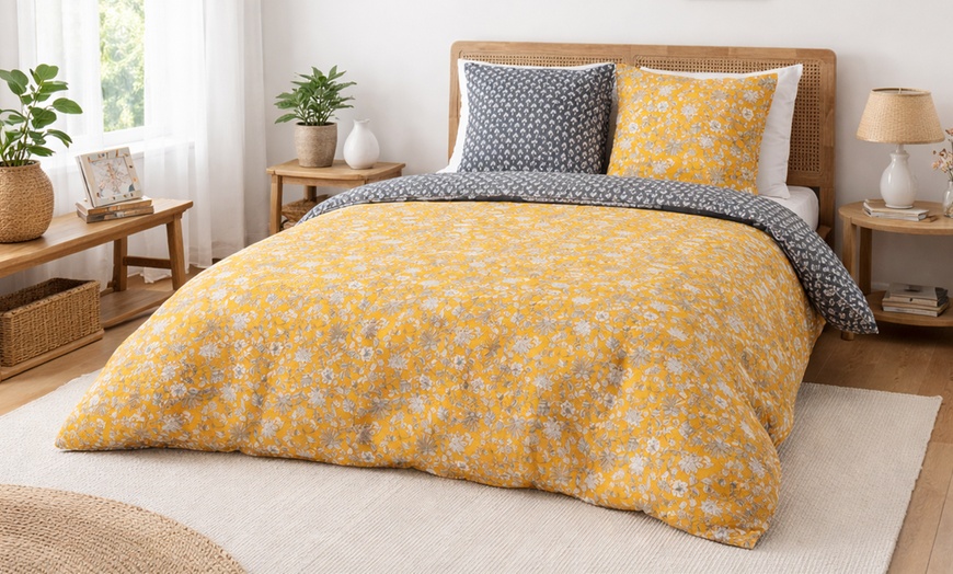 Image 1: Set di biancheria da letto reversibile in 100% cotone