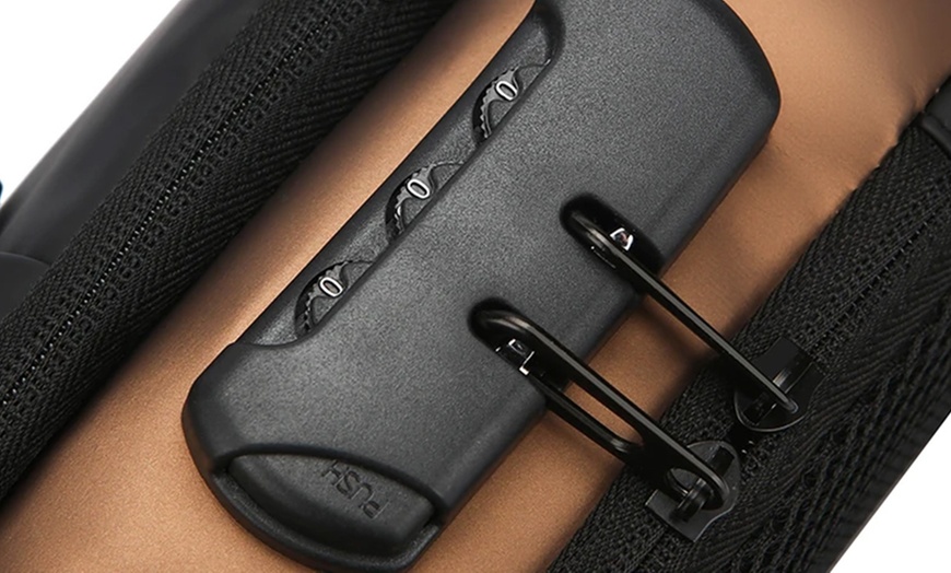 Image 9: Anti-theft Chest Shoulder Crossbody Sling Bag with USB Port