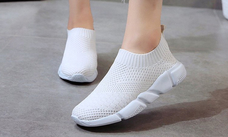 Image 5: Knitted stretch slip on trainers