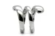 Womens High Polished Stainless Steel Coil Style Fashion Cocktail Ring - Second Medium