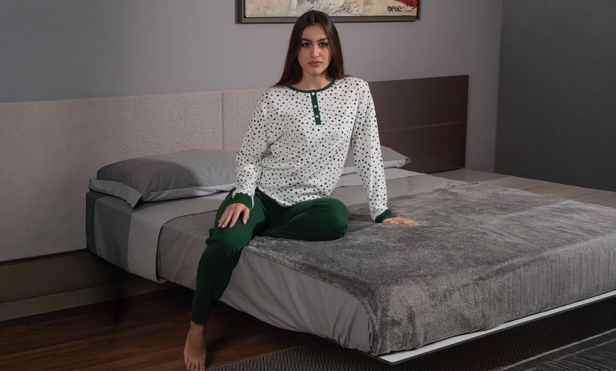 Image 2: Winter-Pyjama aus Baumwolle für Damen