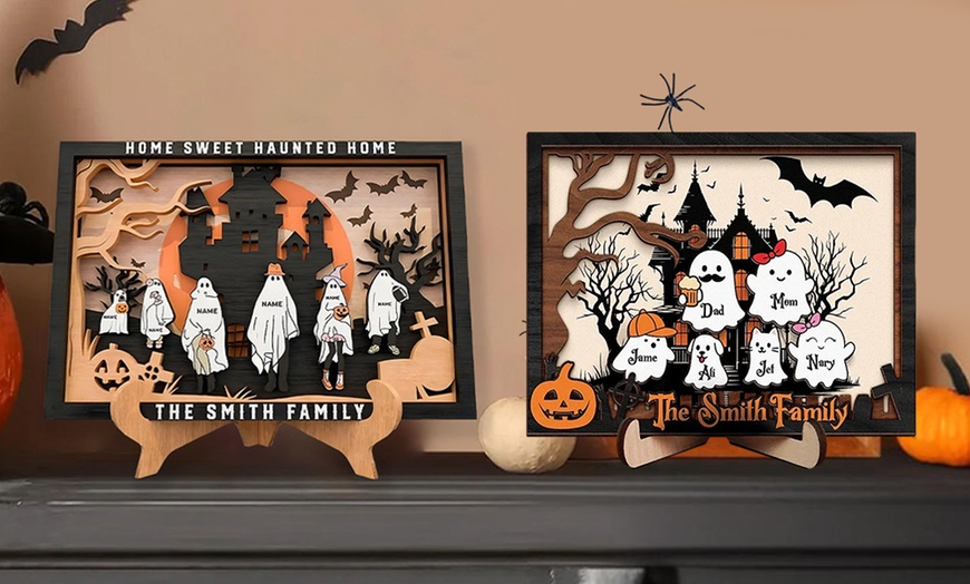 Image 5: Personalisierbares Familien-Schild im Halloween-Design