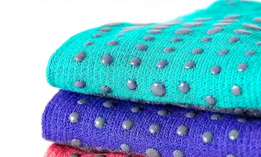 Image 10: Yoga Pilates Socks - Full Toe, Non-Slip Grip, Breathable Cotton