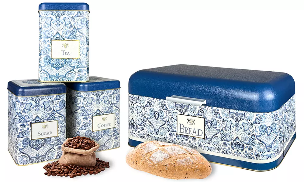 Set da cucina con barattoli e portapane