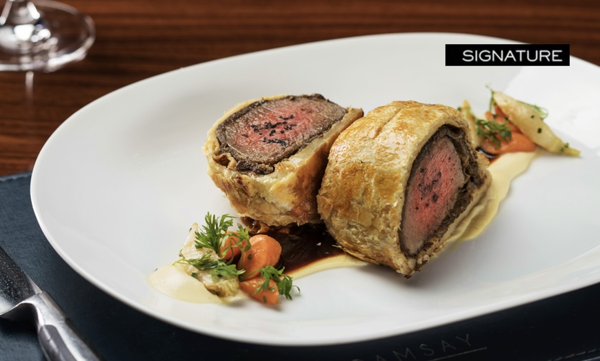 Image 1: Gordon Ramsay Steak 3-Course Dinner & Wine – $119 ($202 Value)