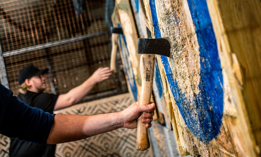 Image 4:  Axe Throwing Coached Session or Game Session for Up to Four People