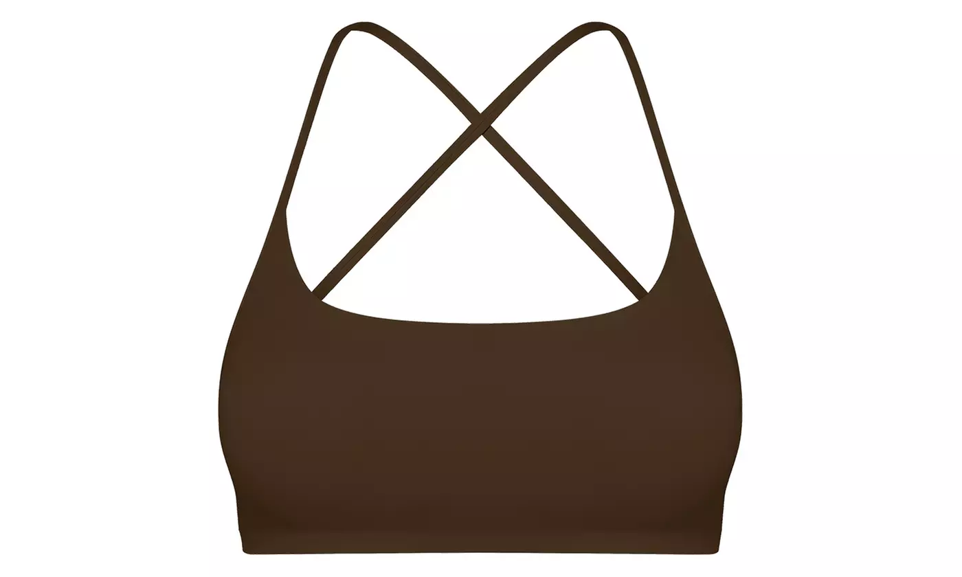 N'POLAR Women's Cross Back Sports Bra Padded Strappy Light Support Workout Bra