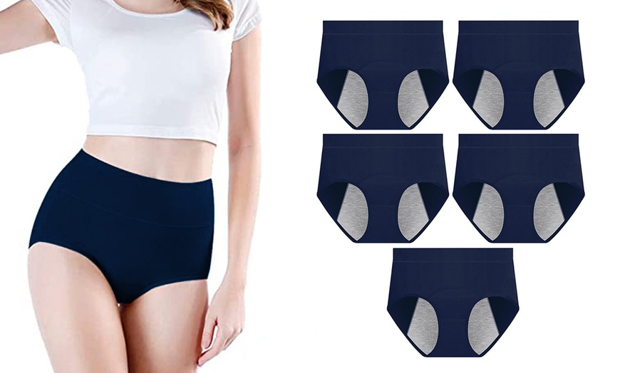 Image 7: 5er-Set Mid-Waist Menstruationsunterhosen 