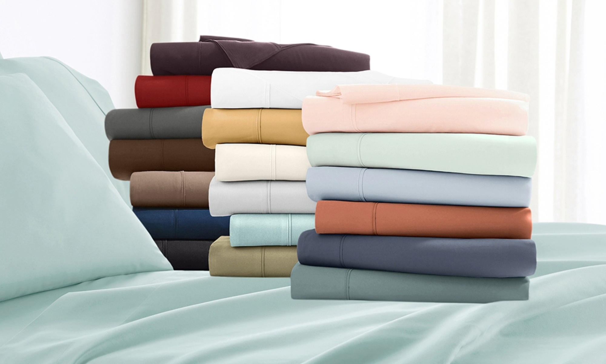 Merit Linens 6-Piece Luxury Wrinkle Free Hotel Bed Sheet Set
