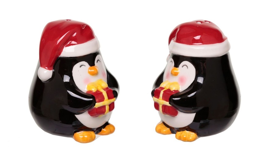 Image 1: Christmas Salt and Pepper Set