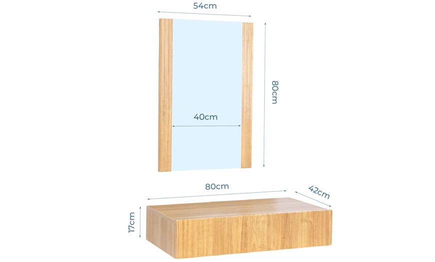 Image 7: Coiffeuse cannelée avec tiroir et miroir Velia