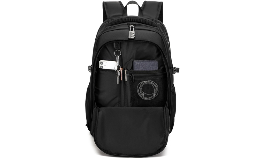Image 34: KONO Travel Backpack Business Bag with USB Port and Laptop Compartment