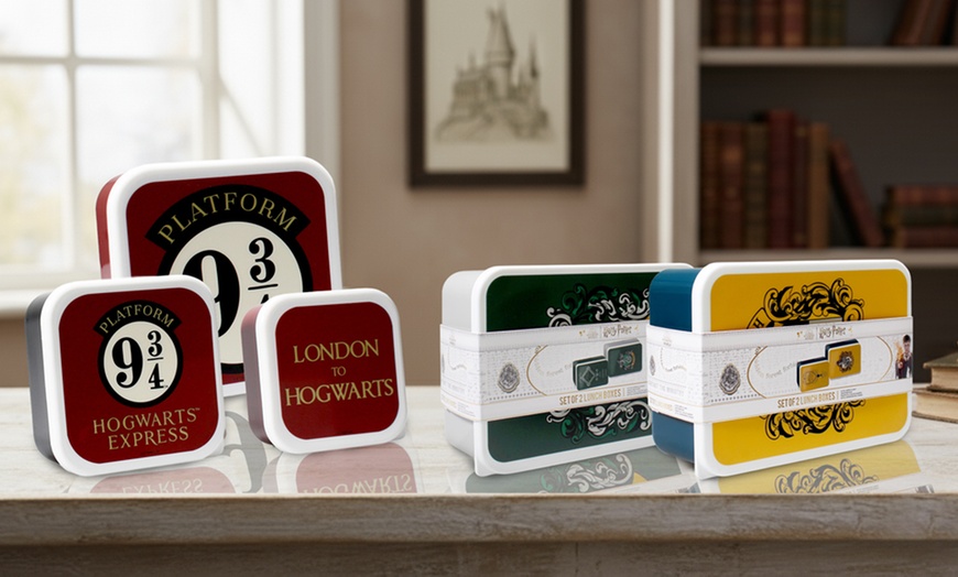 Image 1: Set of Two or Three Harry Potter Lunch Boxes