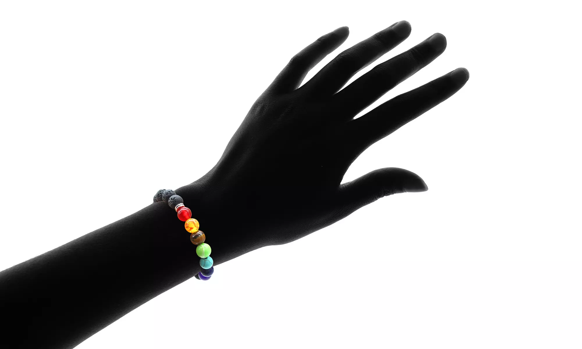 7 Genuine Chakra Healing Natural Stone Adjustable Bead Bracelet