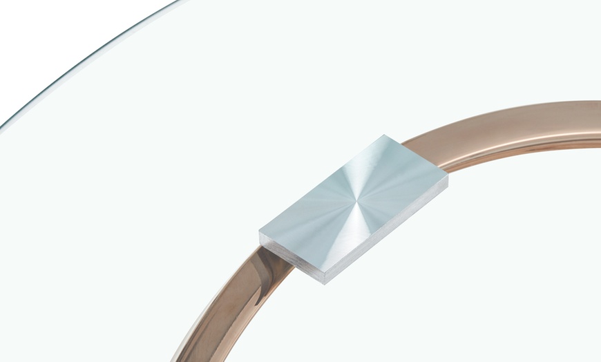 Image 3: Isabella Round Tempered Glass Coffee and Lamp or Side Table 