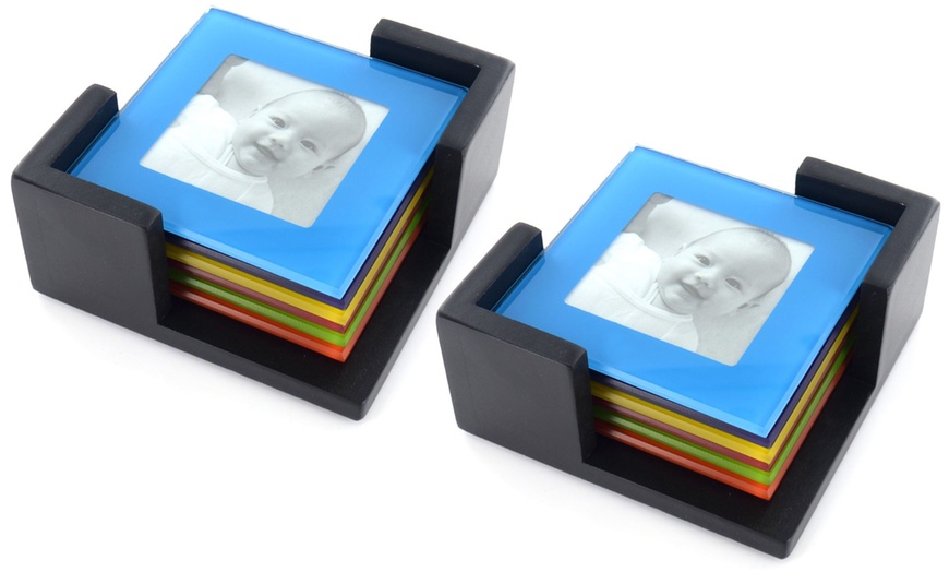 Image 3: Coloured Glass Photo Coasters