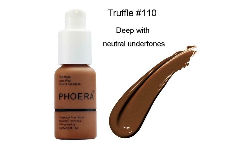 Image 11: Phoera Foundation Makeup Full Coverage Liquid Base Brighten Long Lasting Shade