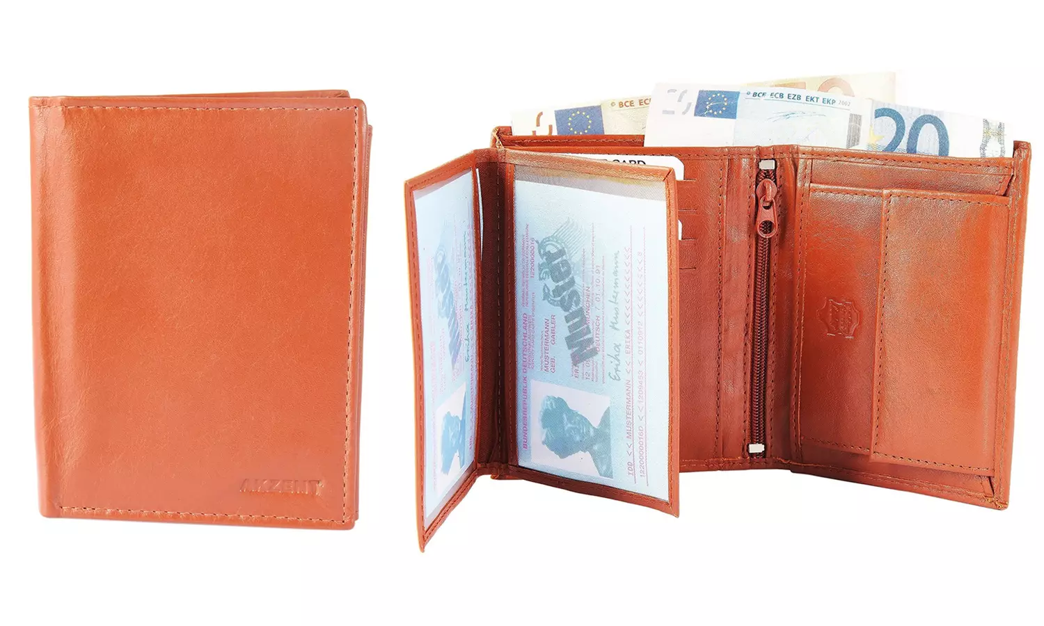 1x, 2x, oder 3x Herren- oder Unisex-Geldbörse aus Leder