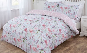 Julian Charles Home Evie Pink Floral Reversible Duvet Set