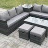 Image 1: Fimous 8 Seater Rattan Effect Sofa Set With Side and Coffee Table