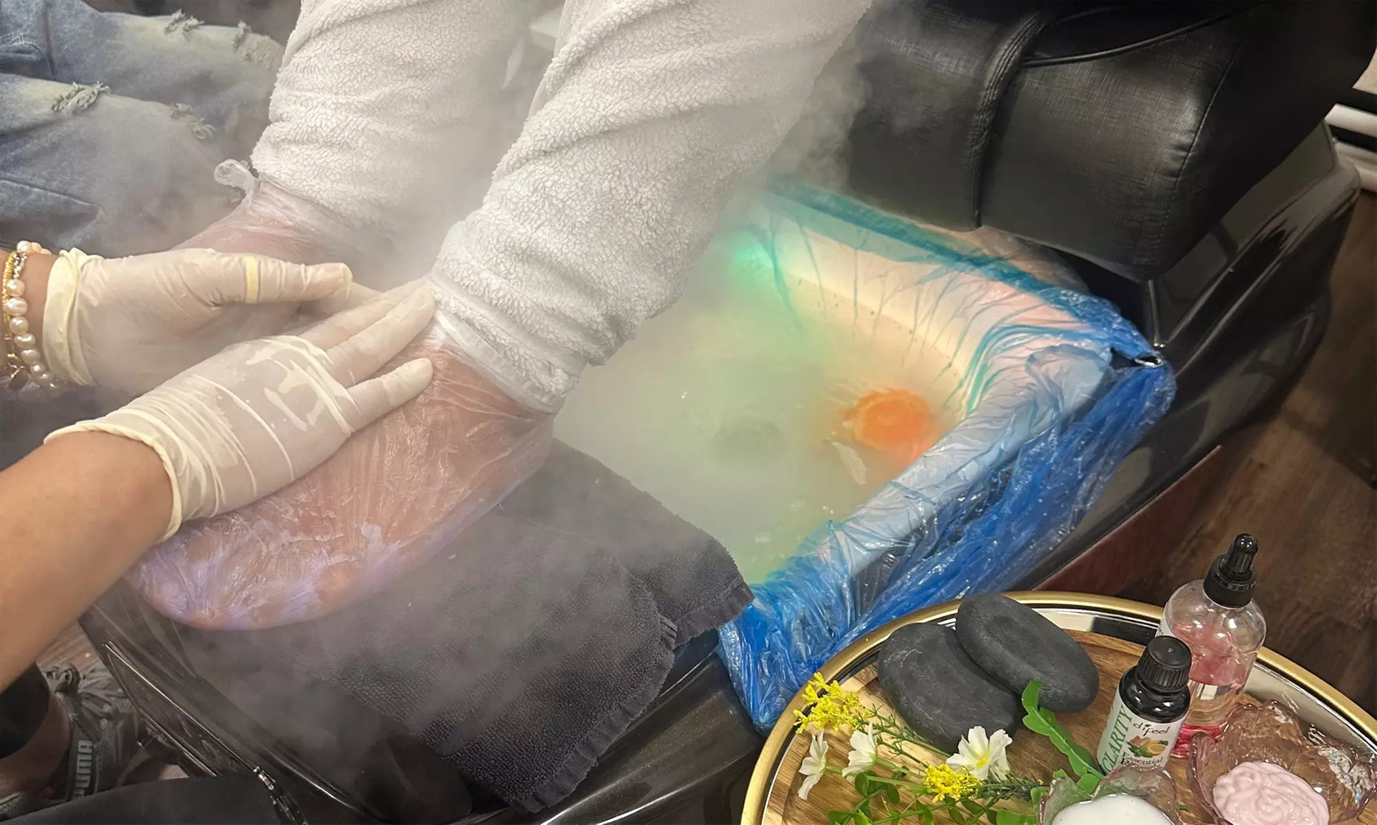 Gel-X Full Set with Nail Art or Deluxe & Pampered Steam Pedicures