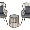 Image 20: Outsunny Woven Bistro Set with 2 Chairs and Table, Choice of Styles