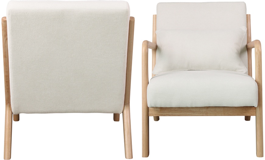 Image 12: Poltrona in tessuto e legno Zach Doosense