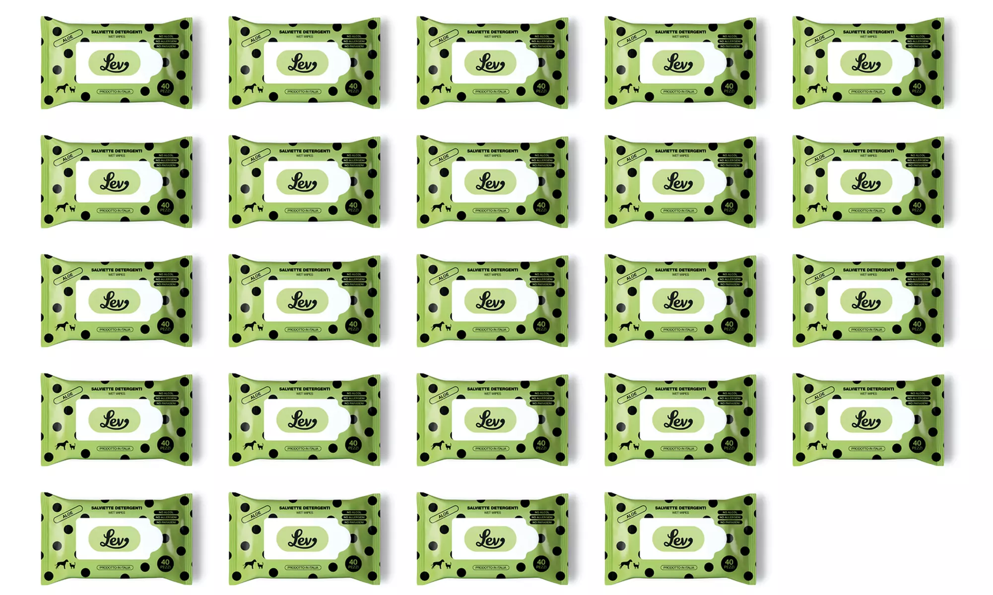 12 o 24 confezioni di salviette detergenti naturali Lev