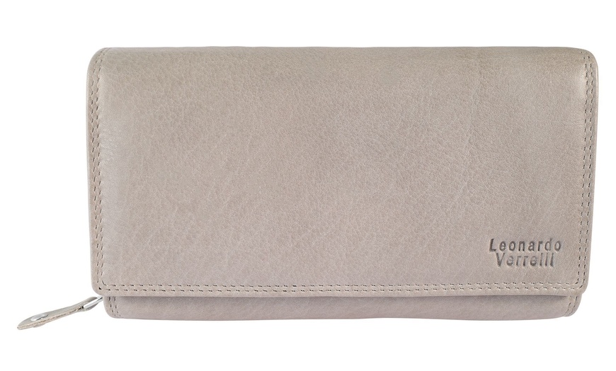 Image 28: Cartera de piel genuina para mujer Leonardo Verrelli