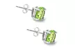 August Birthstone Peridot Stud Earrings in 925 Silver Made w/ European Crystals - Second Medium