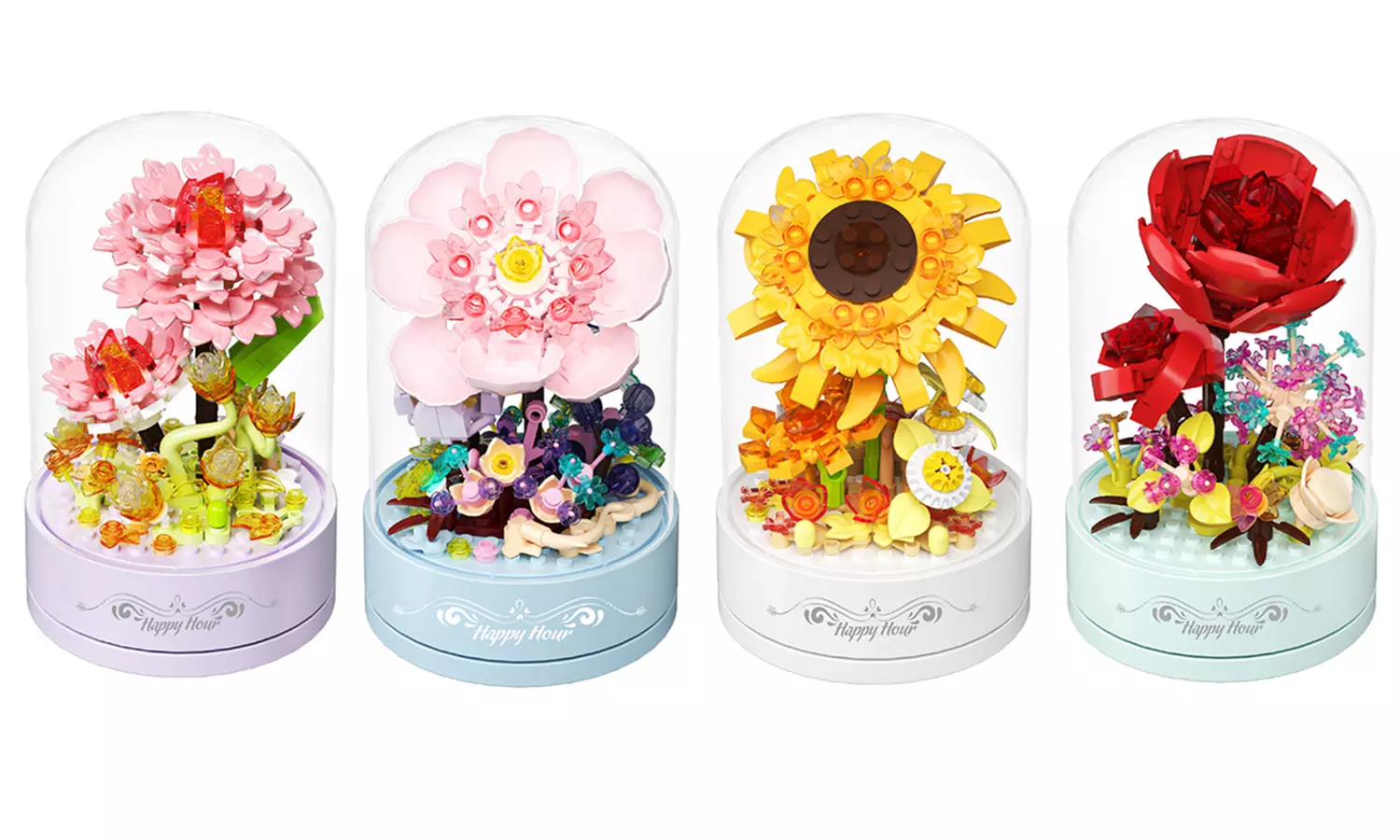 Blumenstrauß-Bausteinset mit integrierter Musikbox