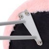 Image 2: Round Plush Vanity Stool with Metal Legs
