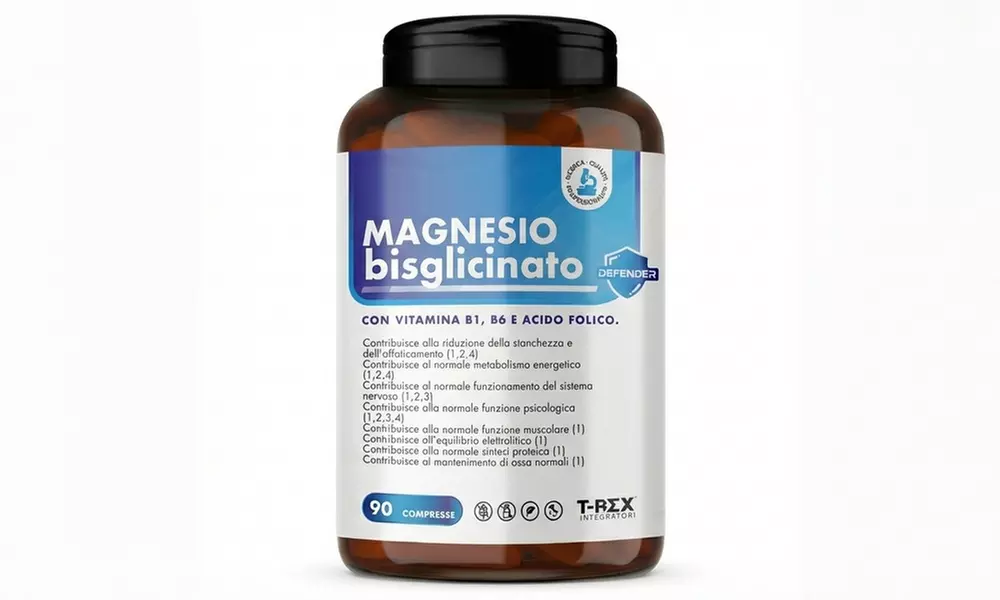 90 compresse di integratore alimentare Magnesio Bisglicinato T-Rex