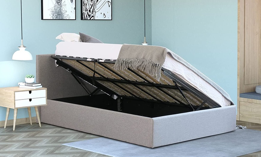 Image 1: Side-Lifting Ottoman Bed with Optional Mattress