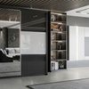 Image 1: Modern High Gloss Door Wardrobe With Mirror and Drawers