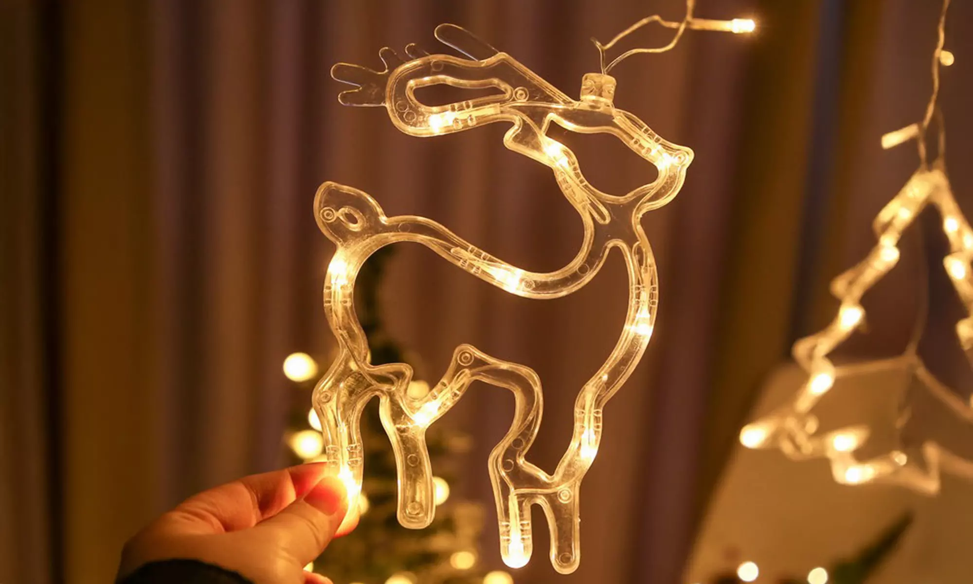 Cortina LED mágica de Navidad – Blanco cálido, 3 m