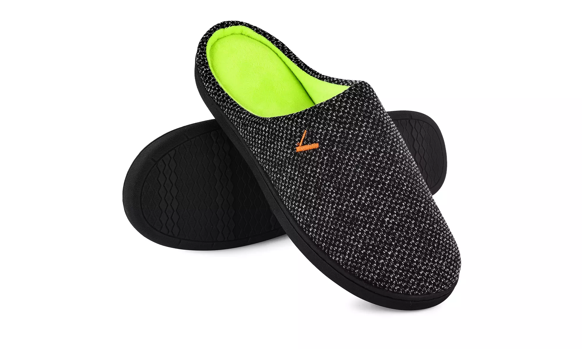 VONMAY Men's Slippers Two-Tone Cozy House Shoes Open Back Memory Foam Slippers
