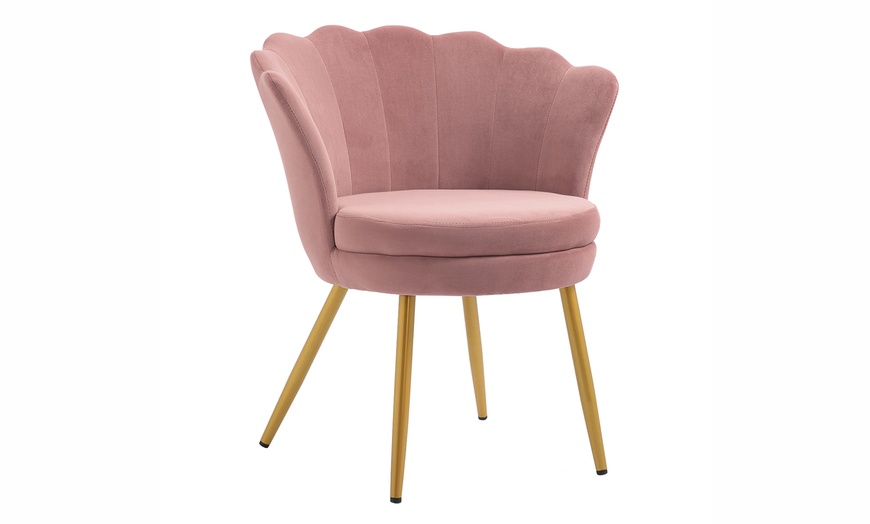 Image 2: Fluwelen schelp fauteuil