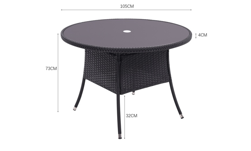 Image 15: Outdoor Garden Rattan Effect Tempered Glass Coffee Table with 6 Styles